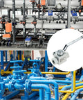 Industrial setting showcasing piping systems and Three Eighth Inch NPT Female High Pressure Hydraulic Ball Valve Three Way 7250 PSI Workhorse.