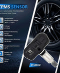 Chill Out And Cruise With These Straight Swap Tire Pressure Monitoring Sensors Running At 315 Mhz A Rock Solid Set Of Four For Toyota Camry Corolla Rav4 Highlander And Prius on black wheel.