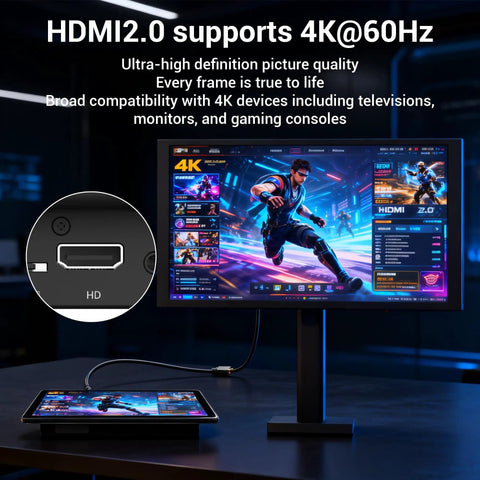 10.1 Inch Fanless Industrial Touchscreen Computer Featuring Slick RK3399 Hexa Core Processor, Android 12 Rugged Panel PC on a desk with a 4K display.