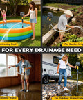 Cordless 840 GPH Brushless Water Transfer Pump With Auto Shutoff 3 Speed Modes in use for pool, garden, basement, RV.