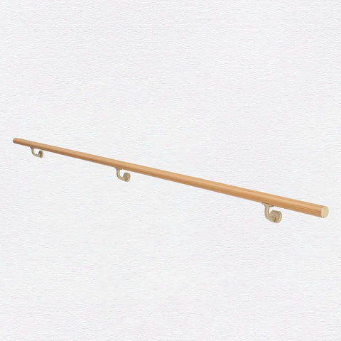 Built Tough Lifetime Rust Free Aluminum Handrail For Indoor Stairs And Backyard Decks No Sweat 5Ft setup, featuring smooth cherry wood grain finish.