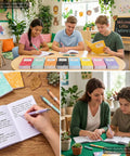 Students use 24 Pack Mini Journal Notebooks With Ballpoint Pen, Themed Composition Notebooks for Back To School and Office Supplies.