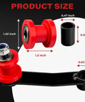 Chain Tensioner Roller Guide For ATVs And Mini Bikes, Beefy Aluminum And PU, dimensions and components displayed