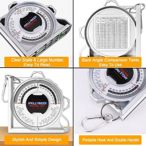 Tough Magnetic Angle Finder With Precision Inclinometer And Rugged Abs Build For Quick Diy Or Job Site Layouts No Hassle Accuracy showing clear scale and design.