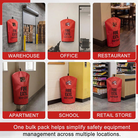 Heavy Duty Fire Extinguisher Covers Squad Pack For 10 To 20 Pound Tanks Snug No Slip Dustproof Shield Against Scuffs And Scratches Top Shelf Gear For Warehouse Commercial Outdoor Sites Workhorse Grade Bulk Sleeve Set