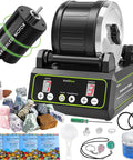 Brushless Rock Tumbler Kit With Massive 2.5Lb Capacity, Ultra Durable Rotary Polisher, Full Accessories And Memory Function on display