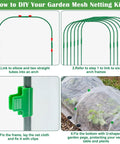 67 Piece Garden Netting Kit 10x25 Ft Ultra Fine Pest Barrier Netting With 6 Hoops And 12 Clips DIY setup instructions