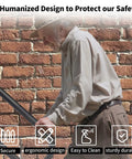 Elderly man using Rugged 20 Inch Wall Mount Hand Rail For Outdoor Steps Non Slip U Shape Stair Railing For 1 To 3 Steps