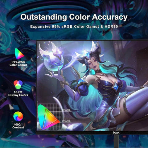 24 Inch FHD Computer Monitor With 100Hz Refresh Rate showcasing outstanding color accuracy and dynamic contrast ratio