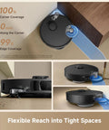 Dreame L40 Ultra Gen 2 robot vacuum with mop in black, shown with self-emptying dock and extendable side brush.