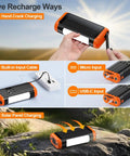 66800mAh Solar Power Bank Portable Charger With Hand Crank And 22.5W Fast Charge showing five recharge methods.