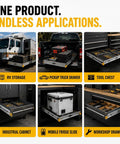 Beefy 500 Lbs Drawer Slides With 3 Fold Full Extension Rugged Steel Cabinet Rails For Heavy Gear Smooth Glide Secure Locking Non Removable Lock Industrial Grade Performance in RV, truck and workshop drawers