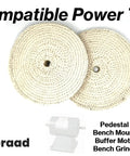 Heavy Duty 8 Inch Sisal Buffing Wheels 2 Pack for metal polishing, shown in circular design, ideal for bench grinders.