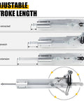 Reciprocating cycle linear actuator, DC 24V, adjustable 2–8 cm stroke, metal housing with rocker-arm linkage