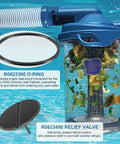 Relief Valve Kit With R0623300 O Ring For Zodiac CLC500 Cyclonic Leaf Catcher Replacement Part shown in pool setup.