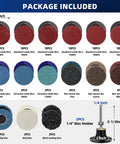 108Pcs Sanding Discs Set Two Inch Quick Change Discs With One Quarter Inch Holder for various surface prep and rust removal.
