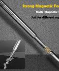 Side view of Dope 27 In 1 Magnetic Mini Screwdriver Set showcasing strong magnetic force and S2 steel bits on aluminum handle.