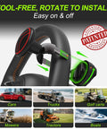 Tool Free Steering Wheel Knob For 3.45 To 4.9 Inch Steering Wheels, Easy On Off Spinner For Cars Trucks Mowers Tractors Boats With No Screws Or Tools Needed Red Metal Bearing shown installed on a steering wheel.