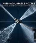 Heavy Duty High Pressure Washer Gun With Adjustable Jet Nozzle and 360 Degree Rotating Head spraying water