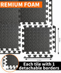 Interlocking EVA Foam Gym Mats Set 18 Pieces For Home Gym And Garage, 12.6 By 12.6 Inch puzzle with anti slip surface