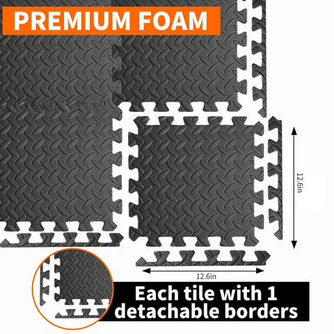 Interlocking EVA Foam Gym Mats Set 18 Pieces For Home Gym And Garage, 12.6 By 12.6 Inch puzzle with anti slip surface