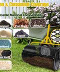 30 Inch Wide Manual Spreader With 26 Gal Capacity For Lawn Care Fertilizer Mulch Topsoil Manure And Grass Seed Pro Grade
