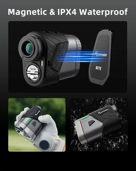 Golf Rangefinder With Slope, 800 Yards Range, 6X Magnification, Aluminum Alloy Body, Flag Pole Locking Magnet, IPX4 Waterproof