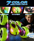 4WD Remote Control Car With 360 Flip And Double Sided Stunt Play All Terrain Off Road Toy With LED Light Bar