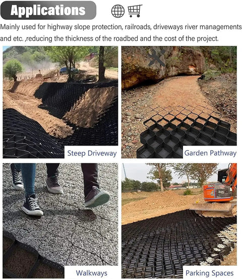 Heavy Duty Gravel Stabilizer Geogrid With Drainage Holes For Driveway And Garden 3x7m Floor Grate Grid applications