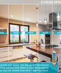 Ultra Thin 6 Inch Square LED Recessed Light Kit, 15W, Five Color Temperature Options 2700K To 5000K in kitchen setting