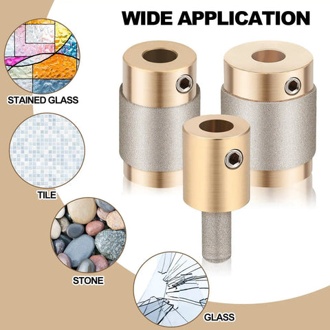 Diamond Glass Grinder Bits Set For Stained Glass Tools Copper Core Drill Heads with Wide Application Suggestions