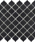 Tangier Matte Black Porcelain Mosaic Tile For Floor And Wall, 12 3 8 Inch Square, Mesh Mounted Dope Modern Look, Smooth Glazed Low Sheen Finish, First Quality, PEI IV, 11 Sq Ft Per Case, Perfect For Bathrooms And Kitchens