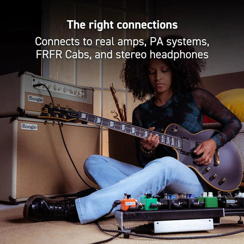 Person playing guitar with Tonex One AI MultiFX Micro Pedal Lets You Tone Model Any Electric Guitar Amp, Pedal Or Effect With AI Models