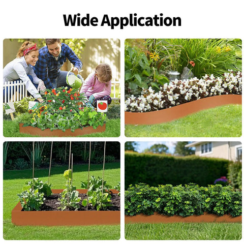 Heavy Duty Steel Landscape Edging Kit With 40 Inch By 8 Inch Panels featuring garden and flower bed applications
