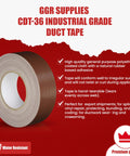 Industrial Grade Duct Tape 2 Inch Wide Waterproof And UV Resistant 60 Yard Roll, heavy duty cloth with natural rubber adhesive