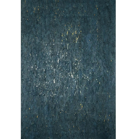 Top Shelf Natural Cork Wall Covering In Dope Navy Blue With Shiny Gold Metallic Vibes Solid Removable Washable Texture Heavy Duty Unpasted Game Changer Basement Ready Upgrade 3 Ft By 24 Ft Roll showing navy blue surface with gold flecks.