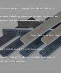 Softback Polishing Sticks For Pro Grade Finishes On Plastic Models Metal Crafts 3D Sanding Gundam Builds And Jewelry Projects With Cushioned Sponge Backing For Smooth Flawless Results arranged in a fanned layout showing grit levels