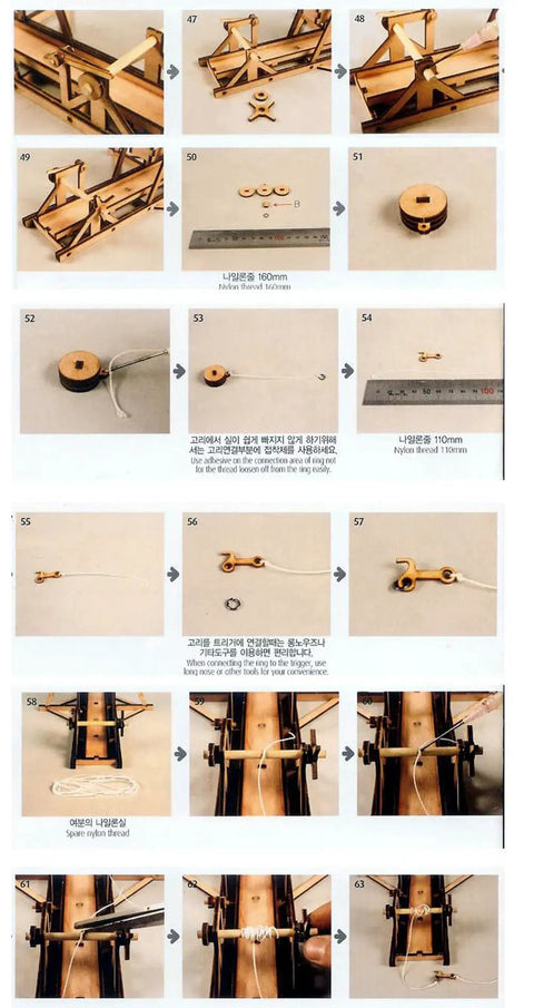 Step-by-step assembly of Wooden Trebuchet Desktop Model Kit For Adults A Hardcore Hobby Project You Can Build From Start To Finish