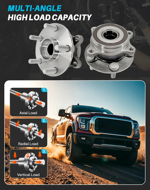 Front Wheel Hub Bearing Assembly Kit For Prius 2010 To 2015, Prius Plug-In 2012 To 2015, And Lexus CT200h 2011 To 2017, 5 Lug