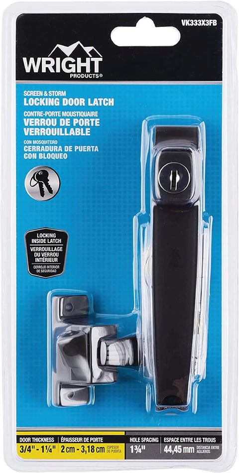 Keyed Tie Down Push Button Door Latch For Screen And Storm Doors Florida Bronze Finish No Lock Out Inside Latch Fits Out Swinging Metal And Wood Doors 0.75 To 1.25 Inches Thick Durable Easy To Install