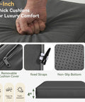 Thick Outdoor Patio Cushions Set Of 4 For All Weather Furniture Splashproof And Fade Resistant Replacement Couch Cushions showcasing features.