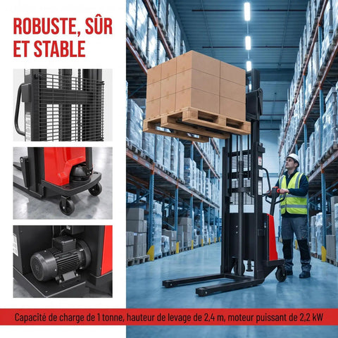 Heavy Duty 3300 Lbs Semi Electric Straddle Pallet Stacker With A Smooth 48V Motor Plus Durable Polyurethane Tires Built Like A Badass Workhorse For Seamless Daily Warehouse Tasks in warehouse lifting pallets