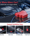 Smart Slick Auto Aerosol Fire Extinguisher Set Featuring Dual Nozzle Tips For Cars And Electrical Panels No Fuss Plug And Play 20 Gram Heavy Duty Pro Grade Safety Gear mounted in vehicle engine bay.