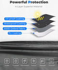 600D Waterproof Golf Cart Cover Heavy Duty Universal Fit For 6 Seater Carts material layers showing protection features