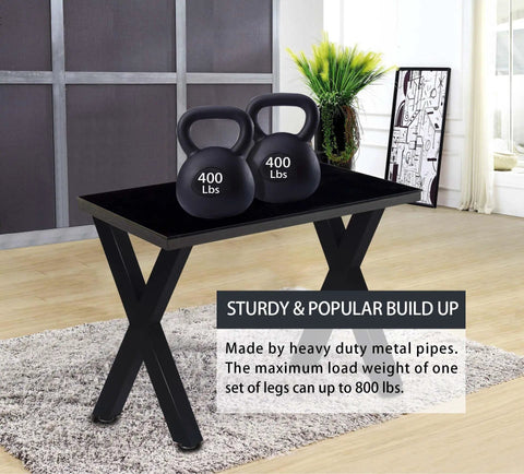 36 Inch Metal Table Legs For Dining And Bar Tables, Adjustable Feet Pads, heavy duty up to 800 lbs with kettlebell weights