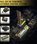 Beastly Brushless 1/10 RC Rally Car Ready To Run with 4WD Waterproof Electronics carbon fiber chassis electronic components layout