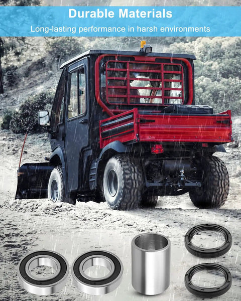 Front Axle Suspension Knuckle Wheel Bearing Collar Kit For Mule ATV Direct Fit Replacement For Kawasaki KAF620 KAF590 in rain