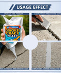 Step-by-step usage guide for Tough As Nails Concrete Crack Sealant And Fast Cure Waterproof Patch Filler for Driveways and Garages.