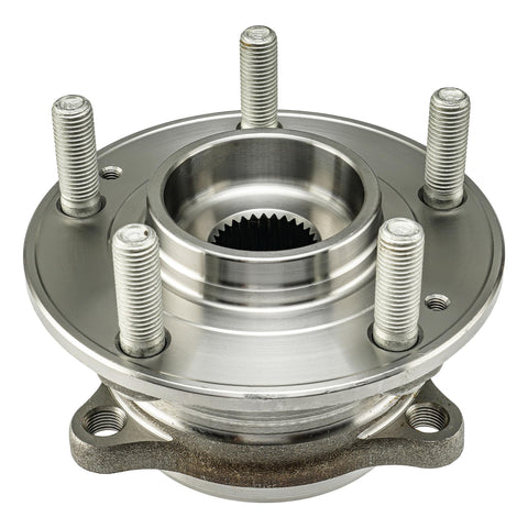Front Wheel Bearing Hub Assembly Direct Fit Replacement DIY Friendly 513374 for Hyundai Sonata 5 Lug, metal finish, side view