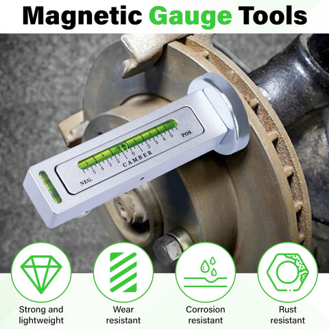 Universal Set Of Camber Wheel Alignment Tools That Snag Onto Wheels Or Brake Rotors for precise camber measurement on brake rotor.